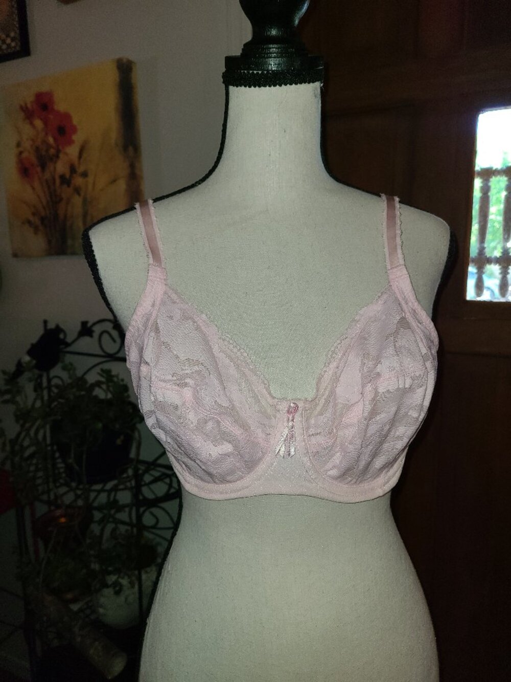 Wacoal Pink Top Tier Lace Cup Bra Underwire #855223-32DD